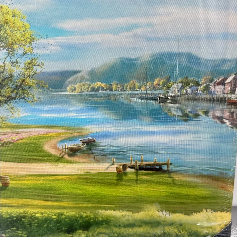 Vintage Harbor & Riverside Estate 16x20 Light-Up Canvas Battery-Operated Art